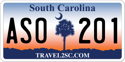 SC license plate ASO201