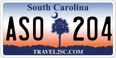 SC license plate ASO204