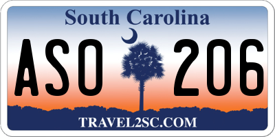 SC license plate ASO206