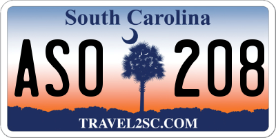 SC license plate ASO208