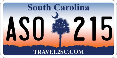 SC license plate ASO215