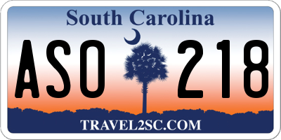 SC license plate ASO218