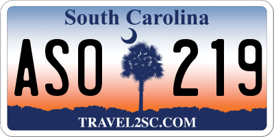 SC license plate ASO219