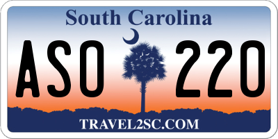 SC license plate ASO220