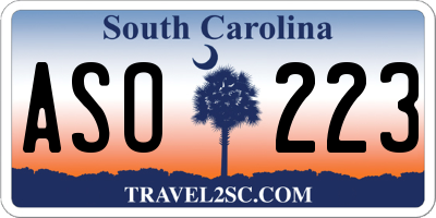SC license plate ASO223