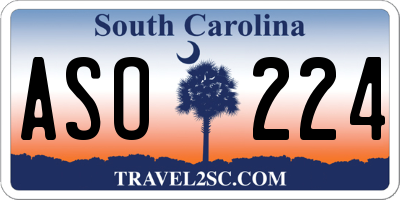 SC license plate ASO224