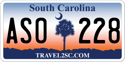 SC license plate ASO228