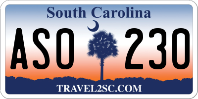 SC license plate ASO230