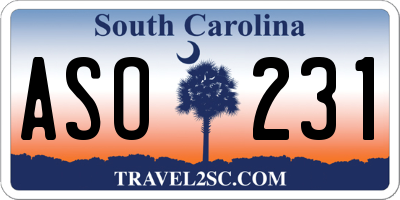 SC license plate ASO231
