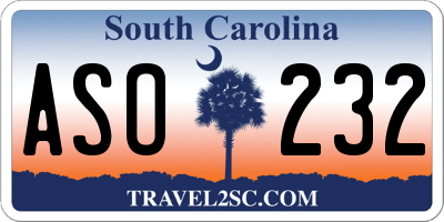 SC license plate ASO232