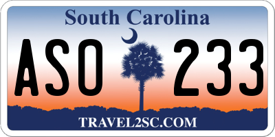 SC license plate ASO233
