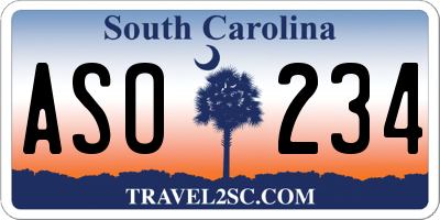 SC license plate ASO234