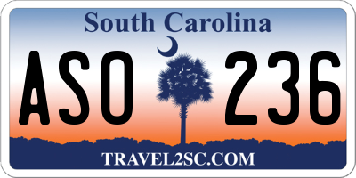 SC license plate ASO236