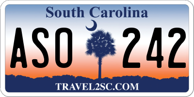 SC license plate ASO242