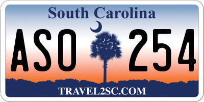SC license plate ASO254