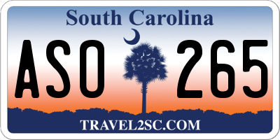 SC license plate ASO265