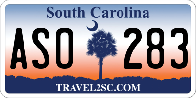 SC license plate ASO283
