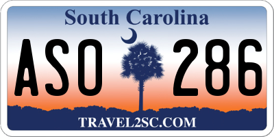 SC license plate ASO286