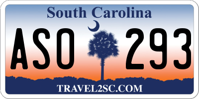 SC license plate ASO293