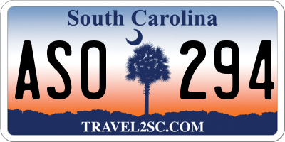 SC license plate ASO294