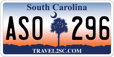 SC license plate ASO296