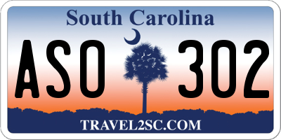 SC license plate ASO302