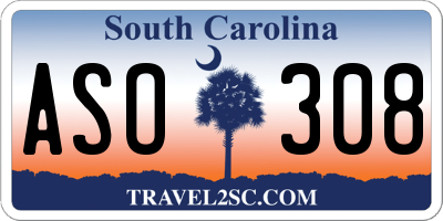 SC license plate ASO308