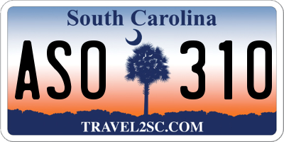 SC license plate ASO310