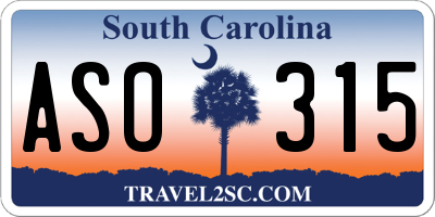 SC license plate ASO315
