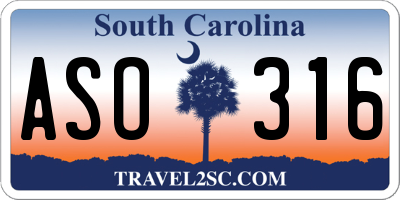 SC license plate ASO316