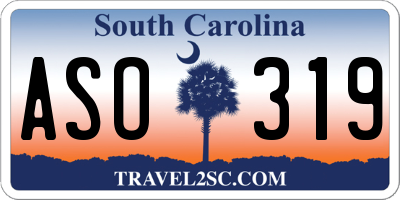 SC license plate ASO319