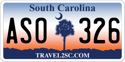 SC license plate ASO326