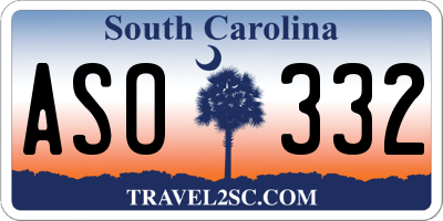 SC license plate ASO332