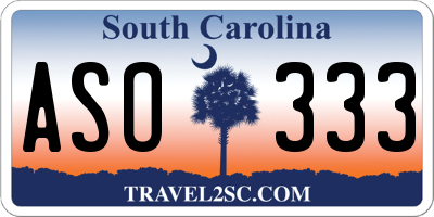 SC license plate ASO333