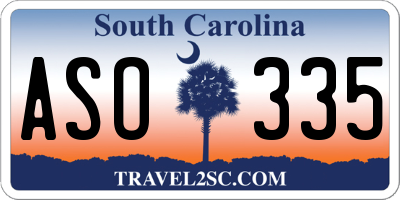 SC license plate ASO335