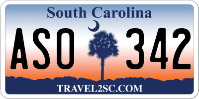 SC license plate ASO342