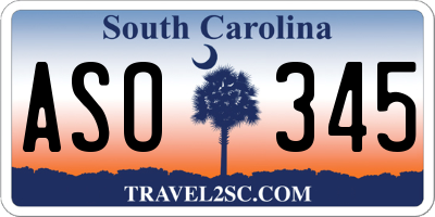SC license plate ASO345