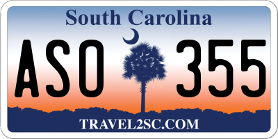 SC license plate ASO355