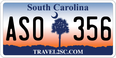 SC license plate ASO356