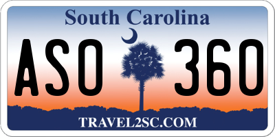 SC license plate ASO360