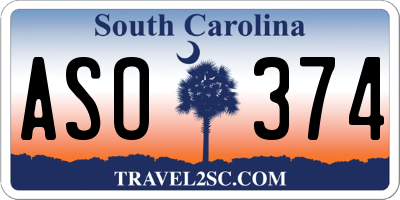 SC license plate ASO374