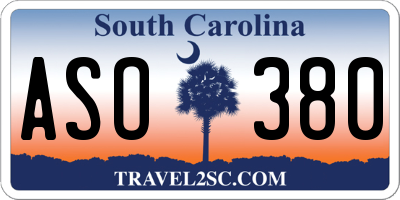 SC license plate ASO380
