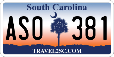 SC license plate ASO381