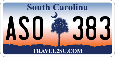 SC license plate ASO383