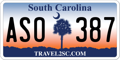 SC license plate ASO387