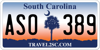 SC license plate ASO389