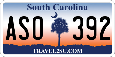 SC license plate ASO392