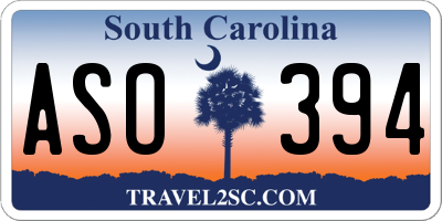 SC license plate ASO394