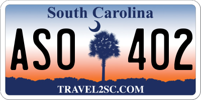 SC license plate ASO402