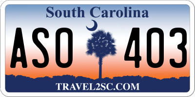 SC license plate ASO403